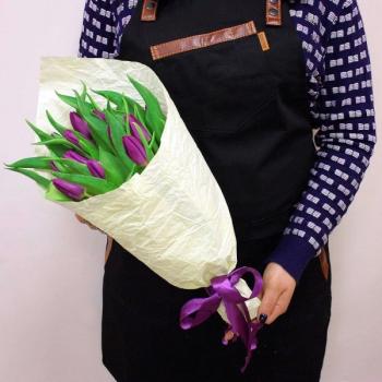 Букет Фиолетовый тюльпан 15 шт код товара  188055